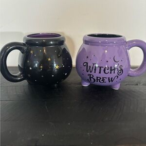 Set of Black and Purple Cauldron Mugs